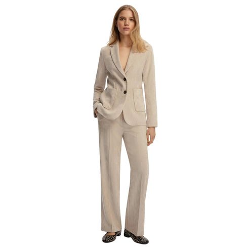 Pantalone Dritto in Velluto a Coste Destino Bianco Sporco